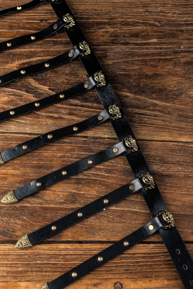 可开票狻猊带蹀躞带革带腰带9銙单扣搭圆领袍汉服腰带配饰日常百搭单