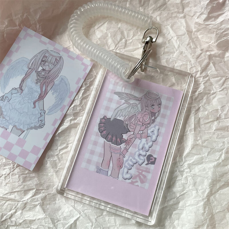 小卡门禁卡套亚克力透明双卡保护套弹力钥匙扣身份证公交饭卡工牌 ae
