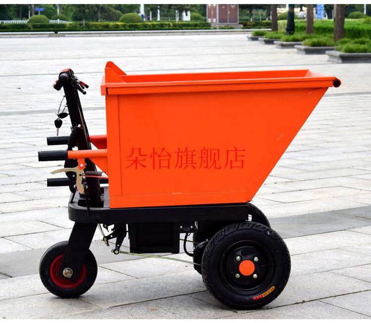 翻斗电动工地车电动斗灰工地车工程三轮车柴油电动斗车手推车电动坐骑
