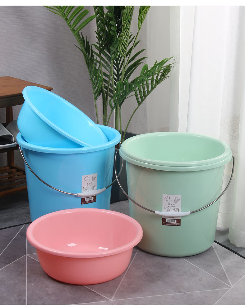 塑料水桶家用多功能加厚学生宿舍洗澡桶手提洗衣圆形桶储水桶水桶