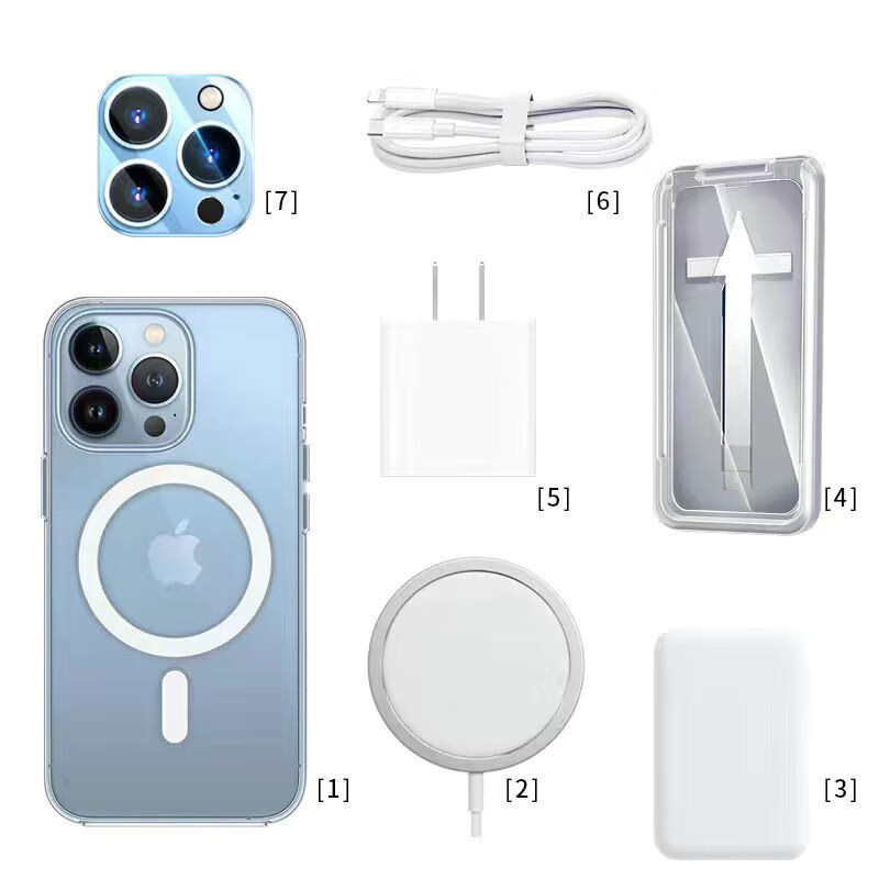 磁吸无线充电宝充电器配件礼盒六件套七件套充电宝5000毫安时苹果se2