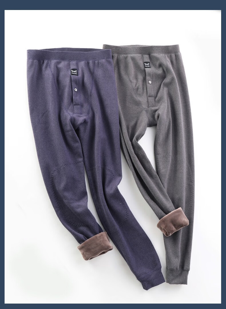 猫人保暖裤男加绒加厚冬季羊毛护膝打底秋裤绒裤弹力修身男士棉裤 (1