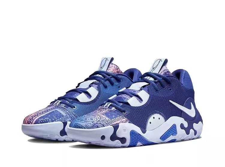 ep 保罗乔治6代粉蓝白黑全明星腰果花实战防滑耐磨运动篮球鞋 pg6保罗