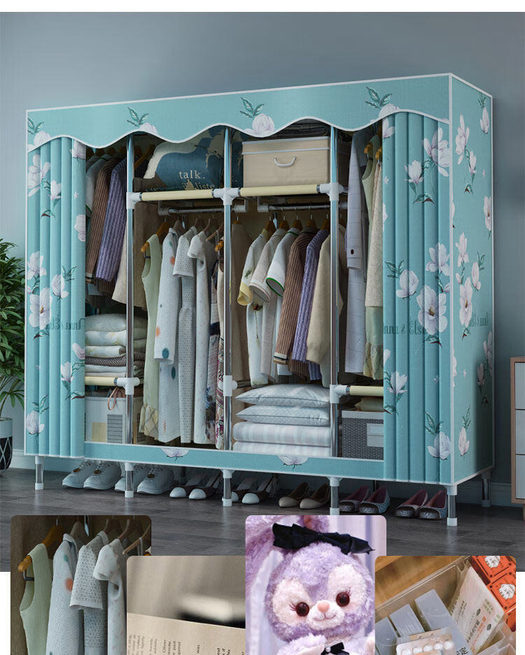 儿童布衣柜房用衣柜简易组装结实耐用小型收纳柜 65夜色【图片 价格