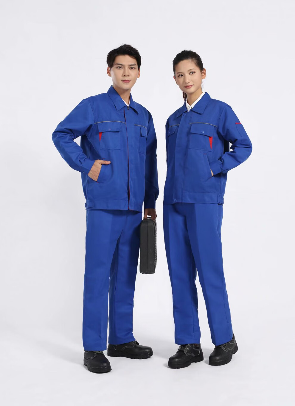 重科工作服春秋柳工定制卡特三一重工徐工耐磨套装男工装印字 蓝色 b