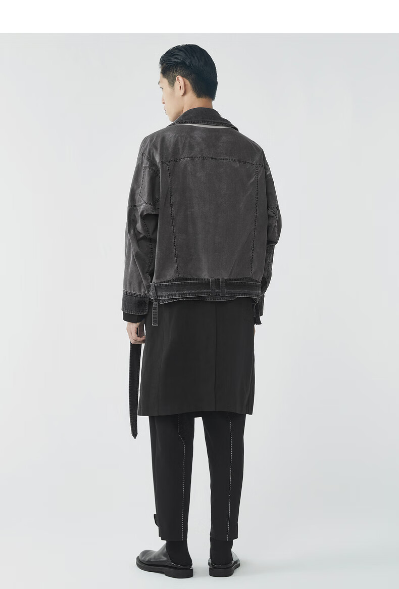 【商场同款】速写男装2021春新品夹克外套复古拼接休闲9lb203070 001