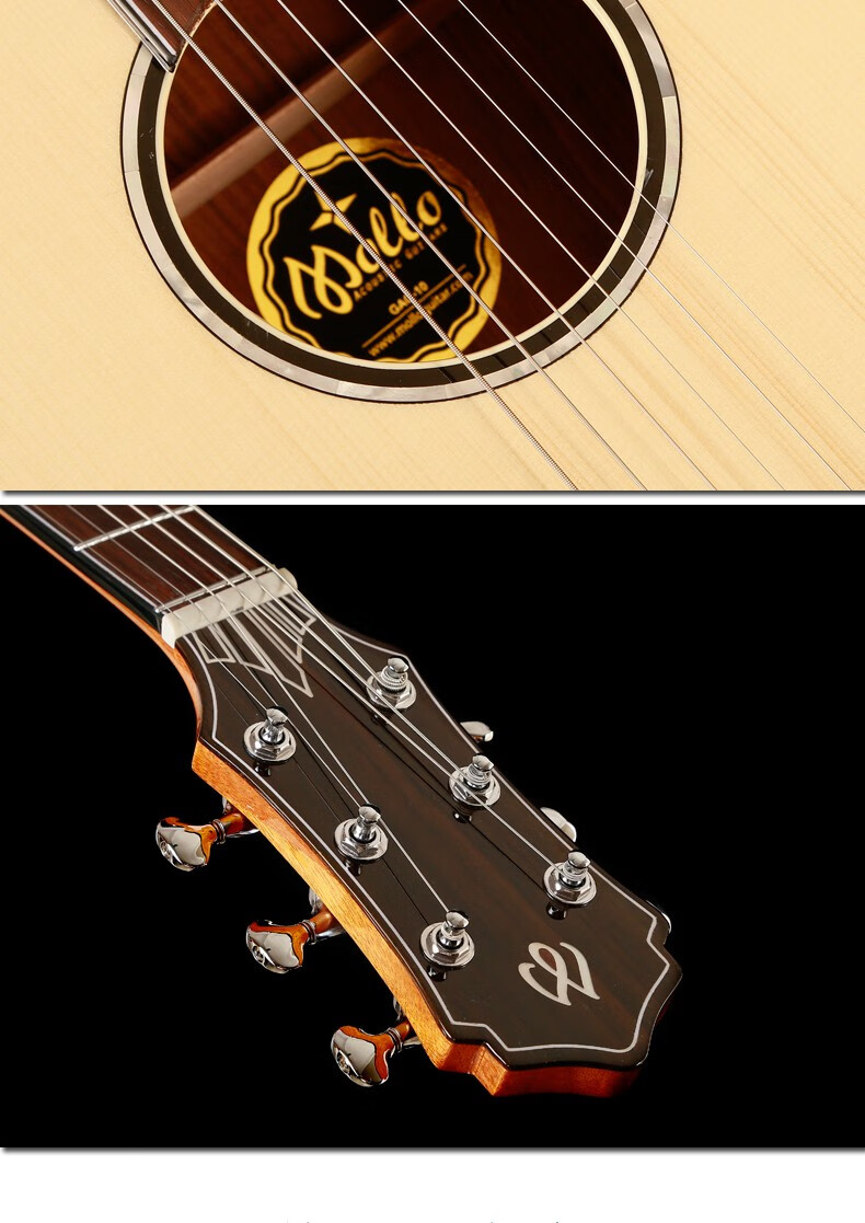 mollo美罗单板吉他民谣木吉他jita初学者入门弹唱乐器36寸独角兽款