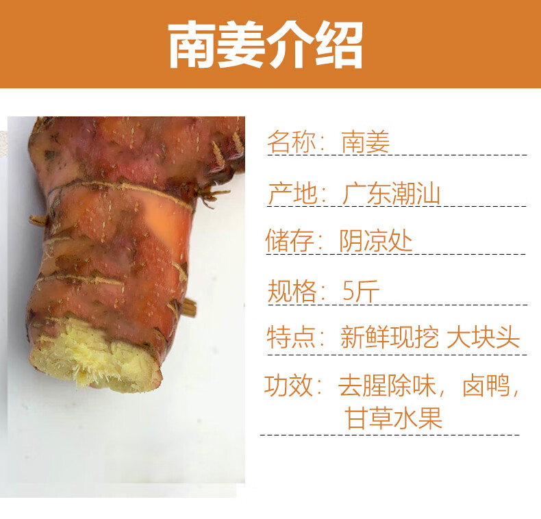 潮汕南姜新鲜5斤装精选山姜牛羊肉火锅去膻配料调味品南姜5斤装2500g