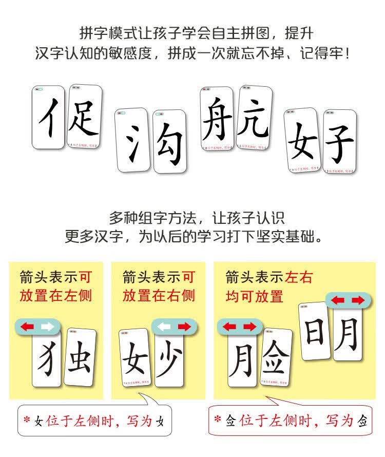 魔法汉字卡片组合拼偏旁部首拼音游戏玩生字识字卡扑克牌汉字教学礼物魔法汉字 趣味语言 图片价格品牌报价 京东