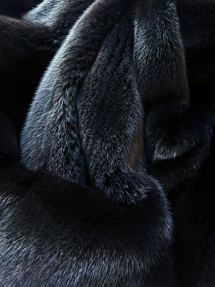 swjeans进口整貂皮大衣男美国本黑宝嘉美水貂毛连帽立领海宁裘皮皮草