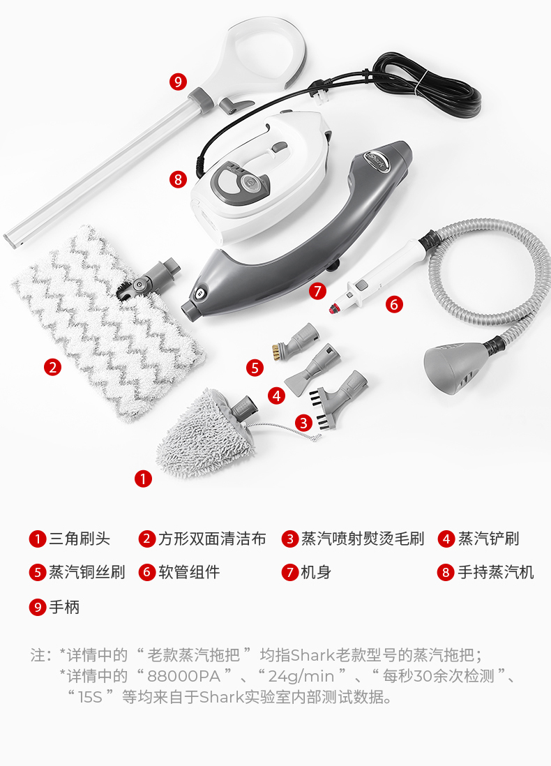 38061-Shark鲨客蒸汽拖把手持家用擦地拖地高温除菌多功能电动手持清洁机蒸汽干湿两用清洁机T8 Lite 蒸汽拖把T8 Lite-详情图