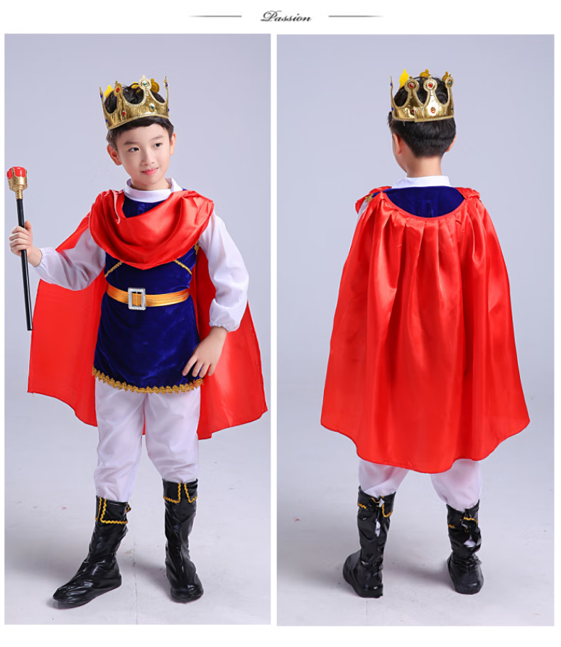 2022新品 万圣节儿童服装男童cospaly海盗国王角色扮演王子衣服表演