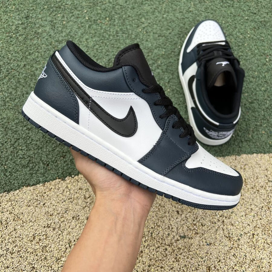 耐克休闲运动跑步鞋子aj1low深青深蓝黑曜石复古低帮篮球鞋男女同款