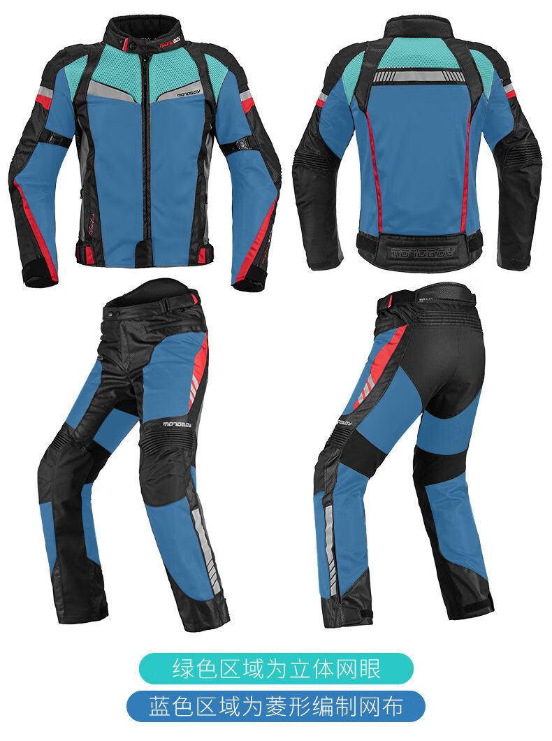 骑行服男j17摩托车夏季拉力服机车服网眼透气防摔限时打折夏季黑红一