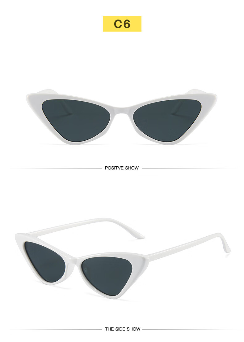 伦克巴吉欧美时尚新款嘻哈太阳眼镜个性三角猫眼墨镜简约舒适太阳镜潮