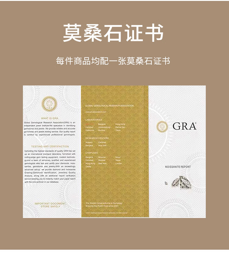 冠带一克拉莫桑钻四叶草耳环女银气质莫桑石长款耳坠个性潮人耳钉简约