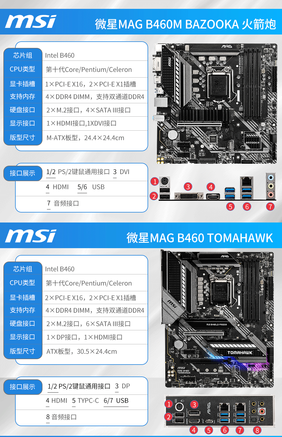 微星msiz490b460mh410m台式电脑主机主板电竞游戏主板支持10代英特尔