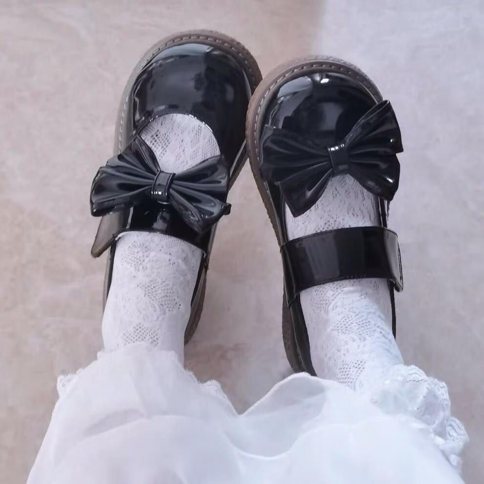 猪腰子鞋洛丽塔萝莉鞋2022年lolita鞋蝴蝶结软妹大头鞋女洛丽塔学院风