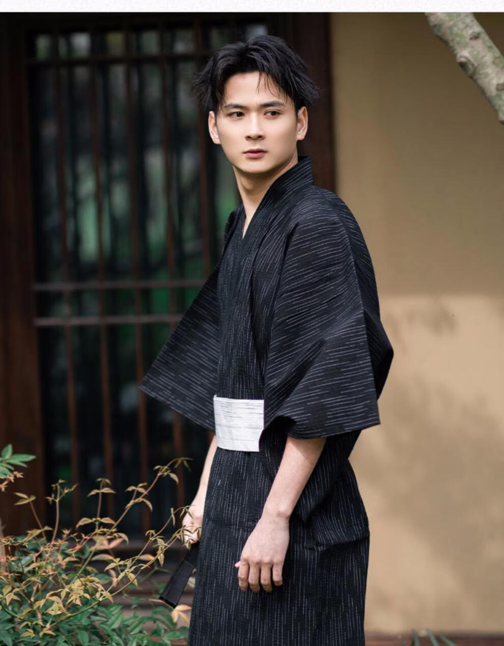 谏子 夏季男传统浴衣日本长袍日式正装和服夏日祭写服装密室剧本 和服