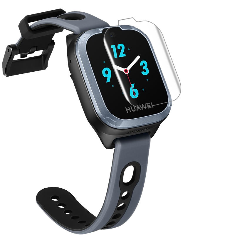 电话手表3水凝膜elf-g 华为儿童手表3高清防爆膜四张 贴膜工具【图片