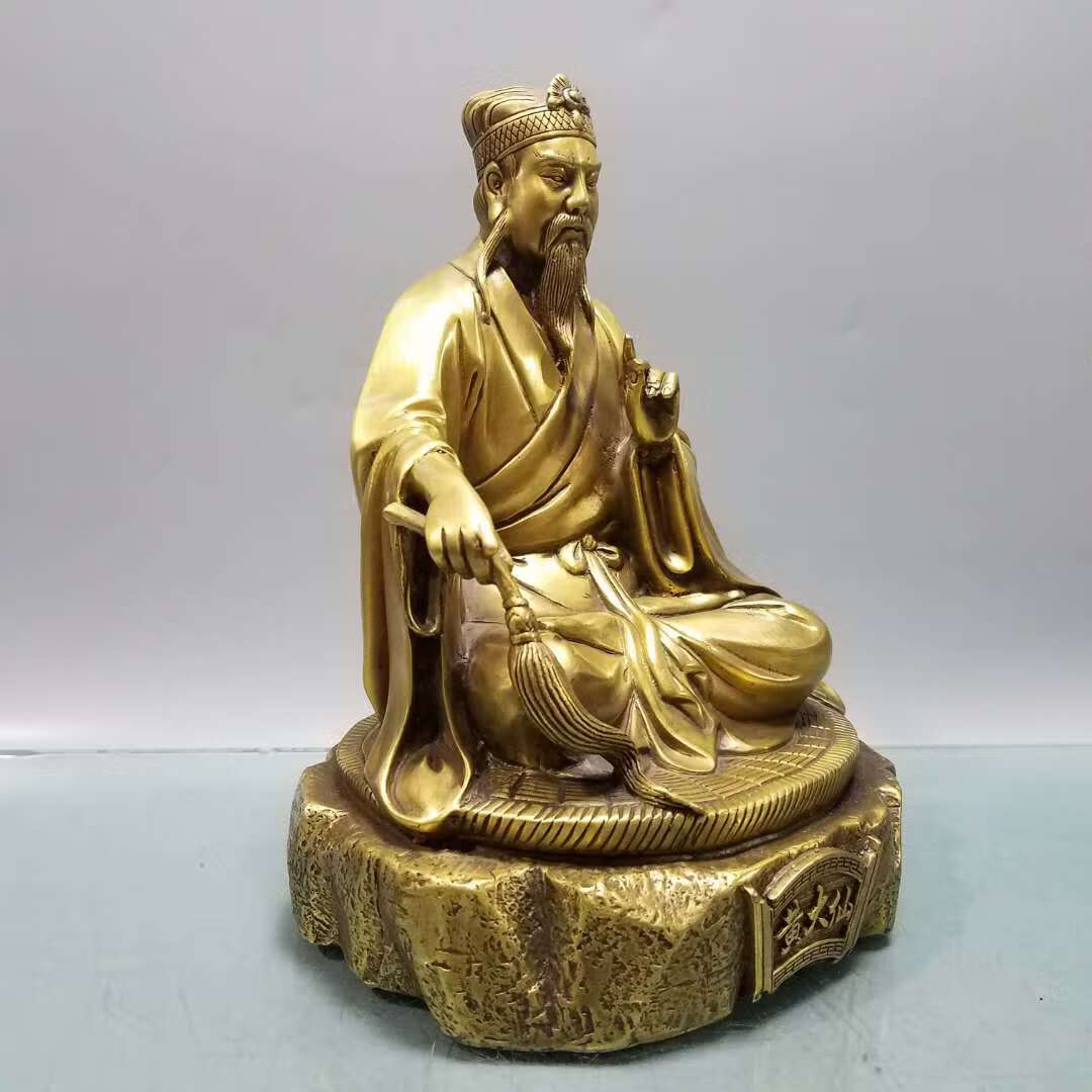 鼎盛福纯铜黄大仙神像摆件有求必应促姻缘风水摆赤松仙子黄初平铜像