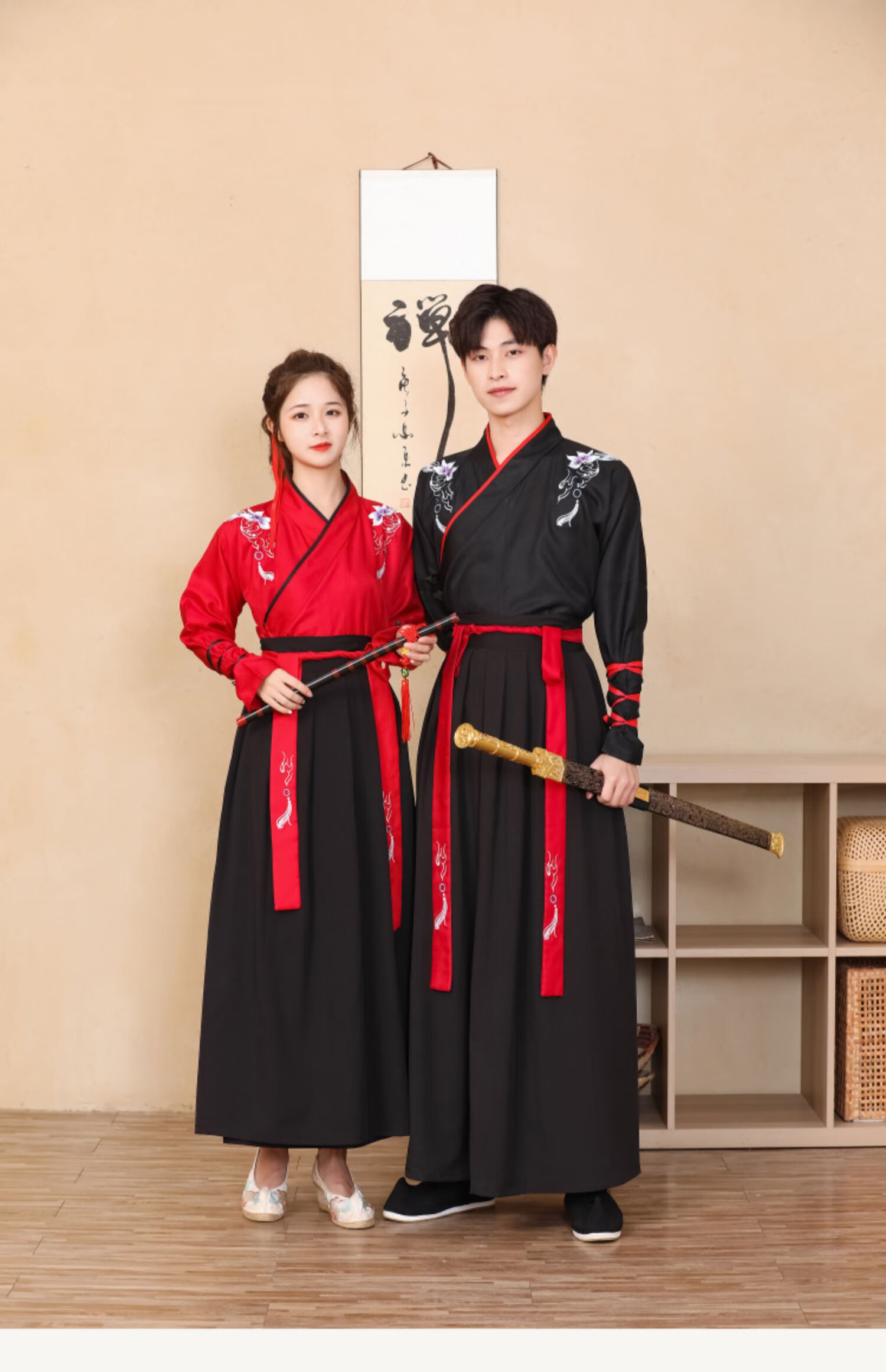 改良古装汉服女中国风仙气武侠服古风交领男学生班服侠客女毕业照