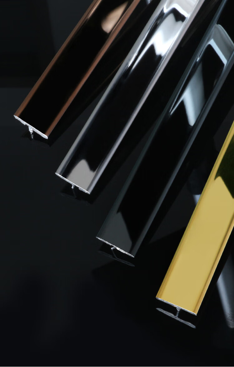 t型黑钛金不锈钢装饰条瓷砖金属包边地板接缝嵌条扣条压条收边条 t10*