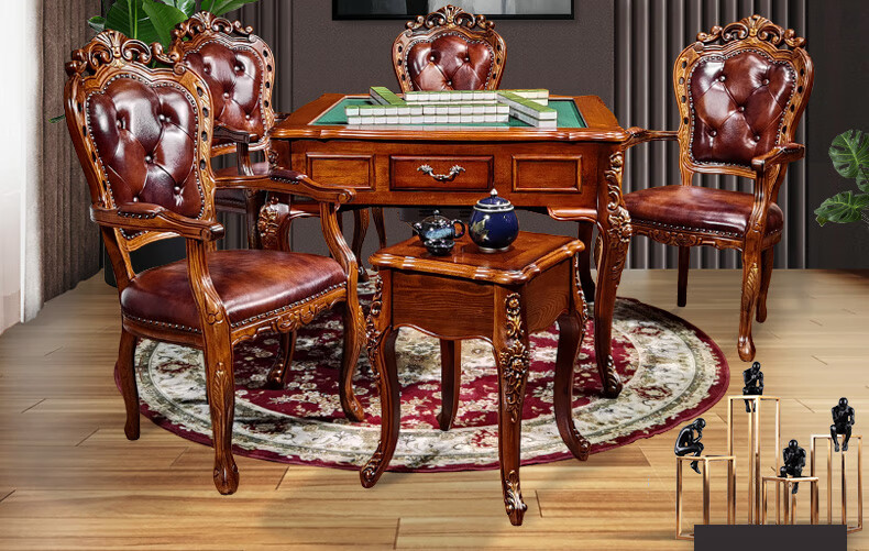 lamtop朗拓 欧式高端麻将机全自动餐桌一体两用实木过山车静音多功能