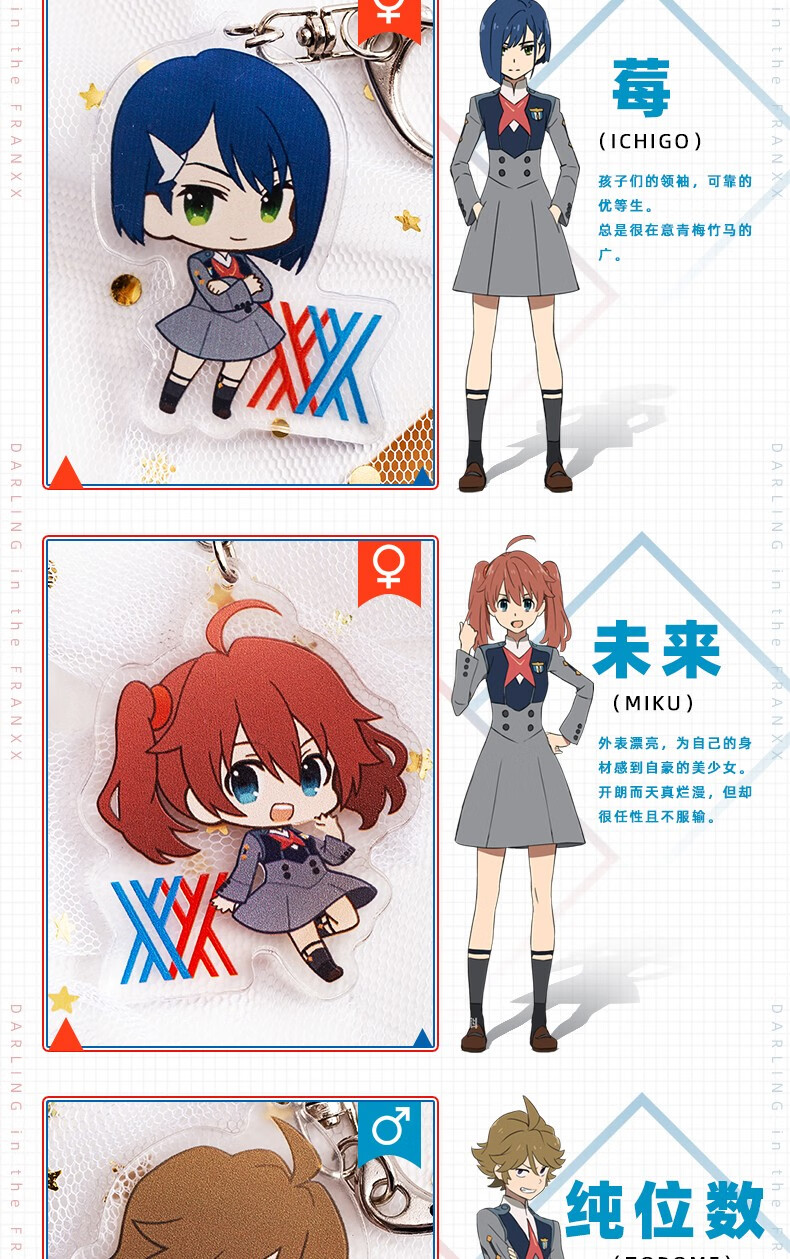 杰克前沿国家队02系列q版钥匙扣动漫亚克力二次元手机钥匙挂件郁乃