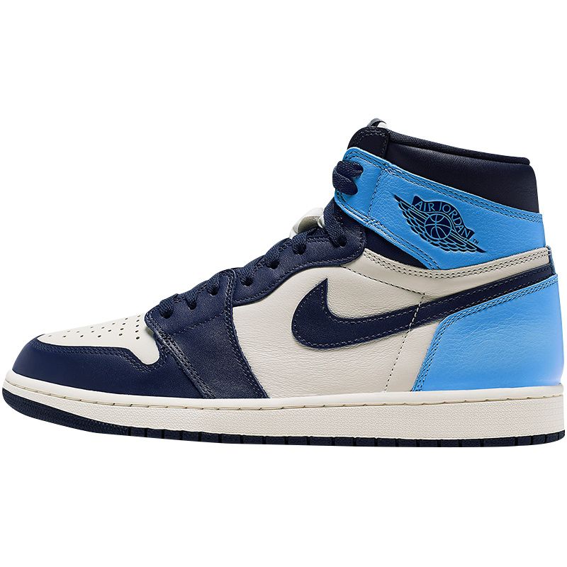 aj1 obsidian黑曜石北卡校园蓝黑蓝脚趾篮球鞋运动鞋男555088-140 黑