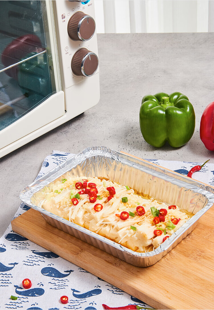 杰凯诺 烧烤锡纸盘烤鱼烤肉锡纸盒花甲粉外卖打包保温铝箔盒烘焙烤箱