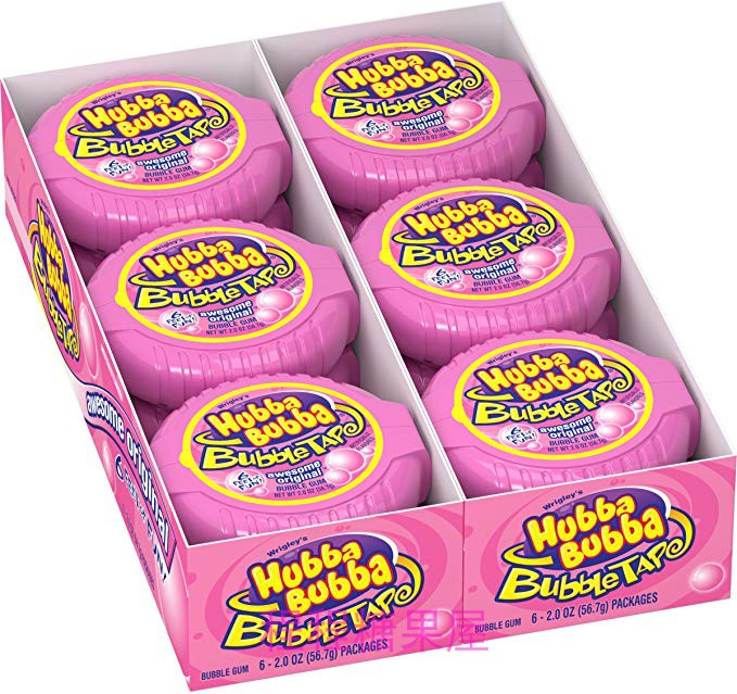直邮超大泡泡糖 hubba bubba 经典水果味 卷卷糖 卷尺糖 口香糖 酸味