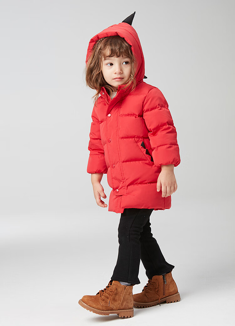 goodbaby好孩子童装儿童羽绒服男女童白鸭绒保暖冬季新款保暖外套红色