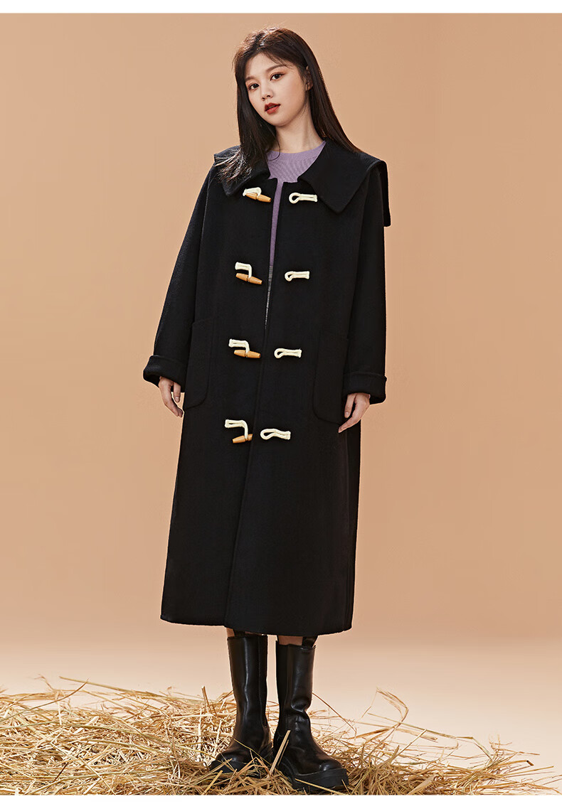 春季尚新imxs毛呢大衣女双面呢冬季女装新款英伦风衣女装外套气质小