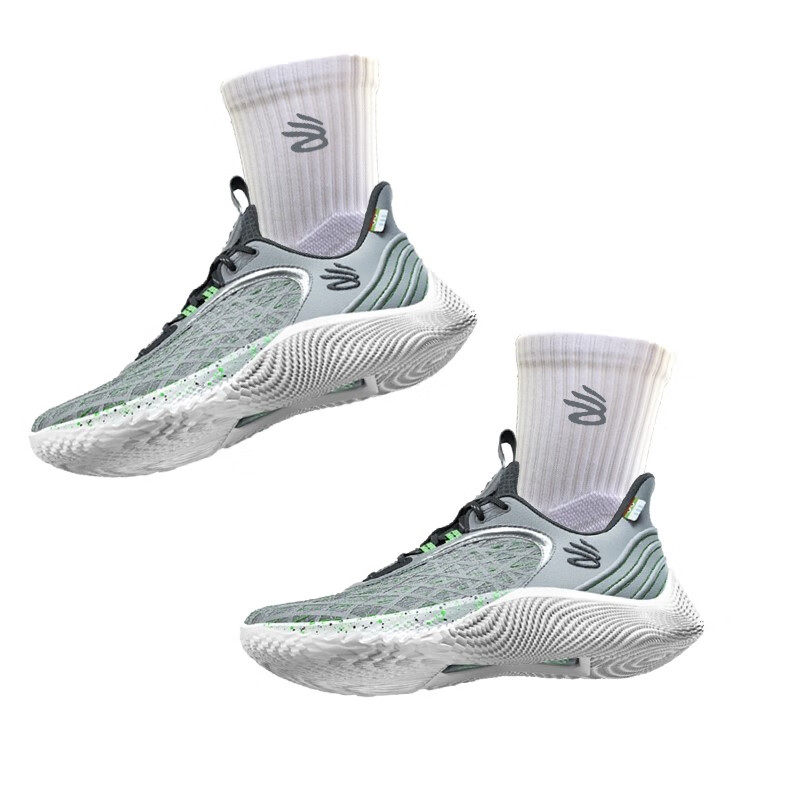 《库里9篮球运动袜子高筒毛巾底厚袜减震吸汗棉袜黑白刺绣标篮球袜