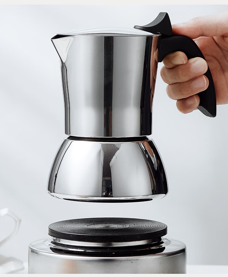 bincoo不锈钢摩卡壶煮咖啡意式浓香摩卡萃取壶户外咖啡壶套装加热炉架