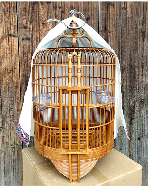 广笼全竹广式鸟笼清远笼高档画眉八哥笼子全套大号竹制精品36元宝广笼