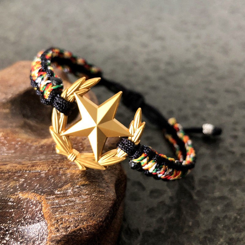 领花军恋编织绳红绳手链织军恋礼品红绳彩绳情侣 经典款海陆空 黑