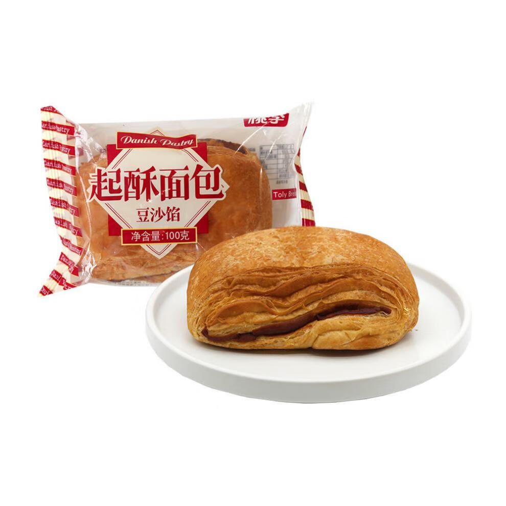 李面包 起酥面包(豆沙馅) 主食零食代餐短保 起酥(豆沙馅)100g*2袋