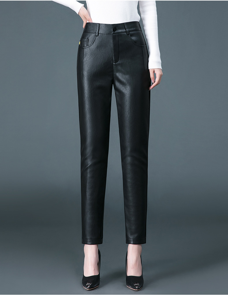【新品好货】中年女士哈伦皮裤子女妈妈皮库秋冬款裤冬季高腰宽松显瘦