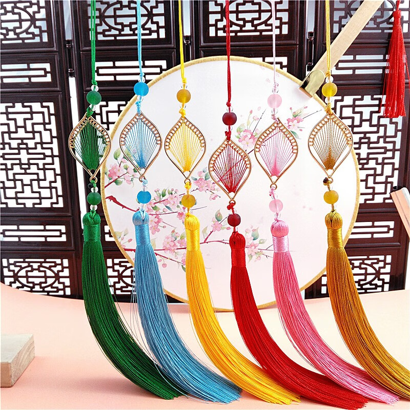 金枝玉叶流苏穗子diy手工制作国潮扇坠汉服流苏压襟挂件古风宫廷黑色