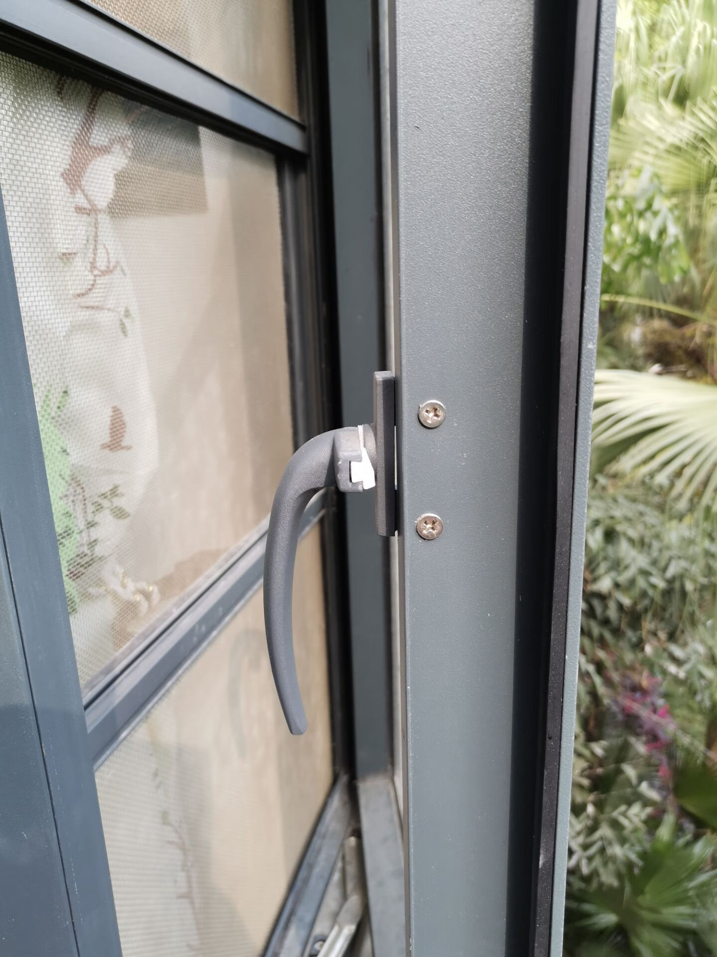 38型铝合金窗户把手平开门窗锁扣外推窗拉手配件老式单点七字执手 浅