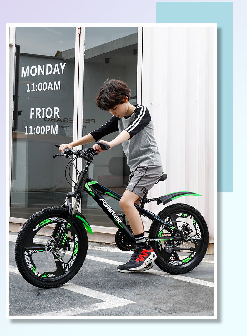 凤凰 儿童自行车儿童山地自行车女孩中大童男单车女童车6-8-10-12岁