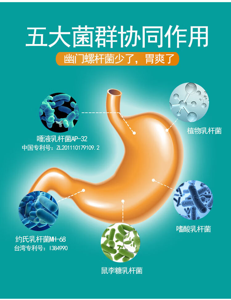 卫乐舒 复合益生菌粉 4盒60条 幽门 成人 儿童 螺旋杆 肠胃肠道 4盒装