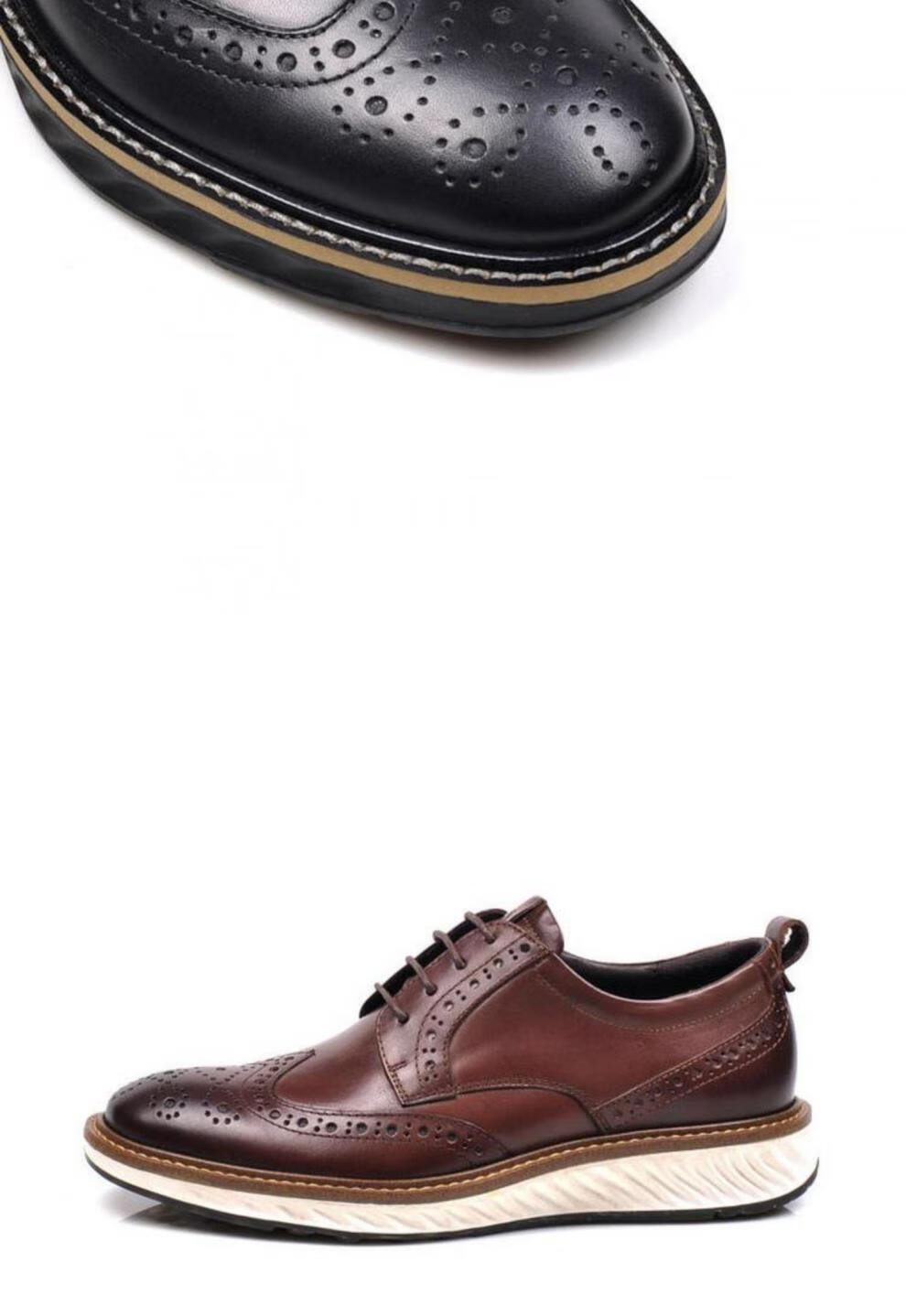 ecco爱步男鞋牛皮透气系带布洛克英伦风雕花商务正装男皮鞋836424