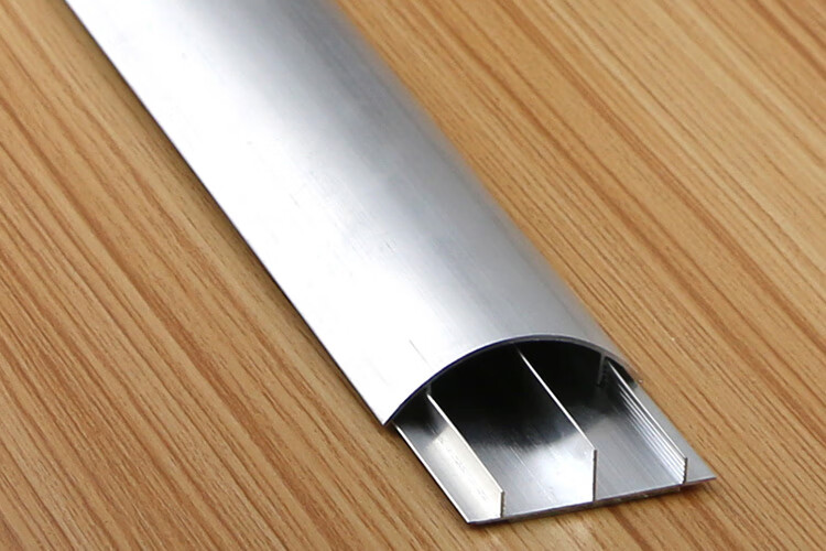 明线走线槽自粘 铝合金半圆弧形线槽明装明线电线槽地板地面防踩线槽