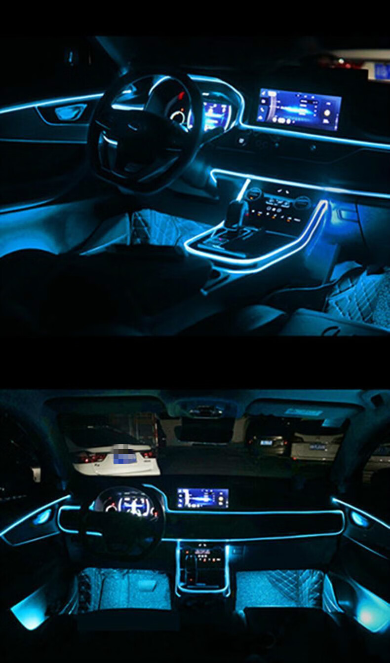 旁恩汽车氛围灯64色车内音乐声控感应车门气氛灯冷光线七彩内饰灯一拖