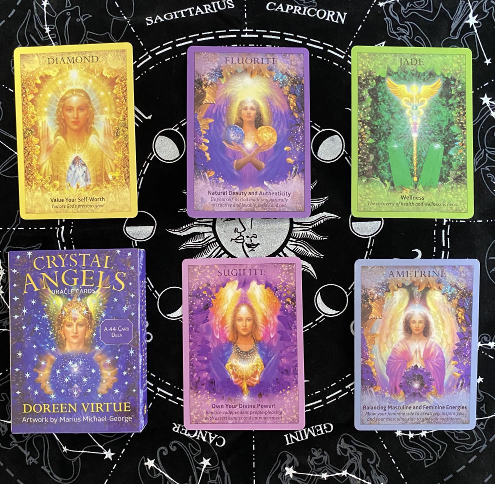 水晶天使神秘的智慧天使疗愈生命之意志魔法仙女英文神谕卡级吸引神谕