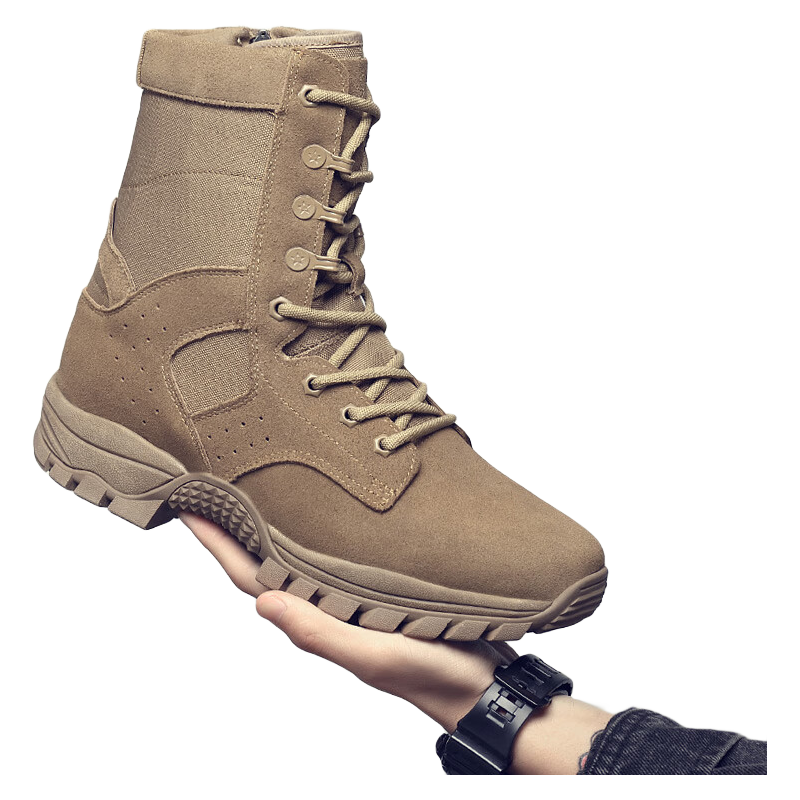 赤焰舰新式21棕色作战靴牛皮户外沙色靴沙漠登山训练跑步皮作训靴防滑
