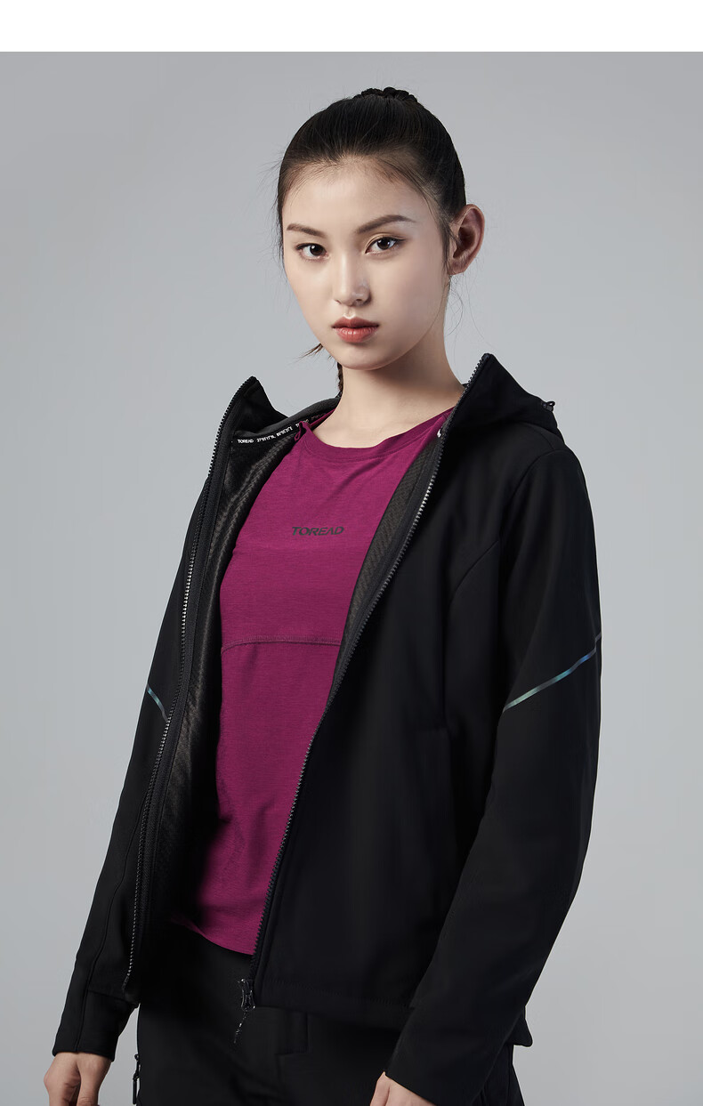 探路者外套女20秋冬新款保暖休闲上衣宽松ins潮春秋百搭抓绒外套 本白